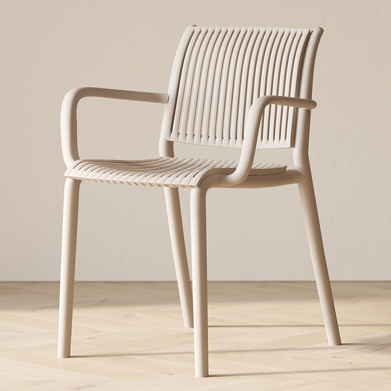 New arrival: thickened modern minimalist nordic dining chair - plastic chair, balcony outdoor vertical stripe leisure chair, stackable waiting chair