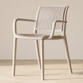 New arrival: thickened modern minimalist nordic dining chair - plastic chair, balcony outdoor vertical stripe leisure chair, stackable waiting chair