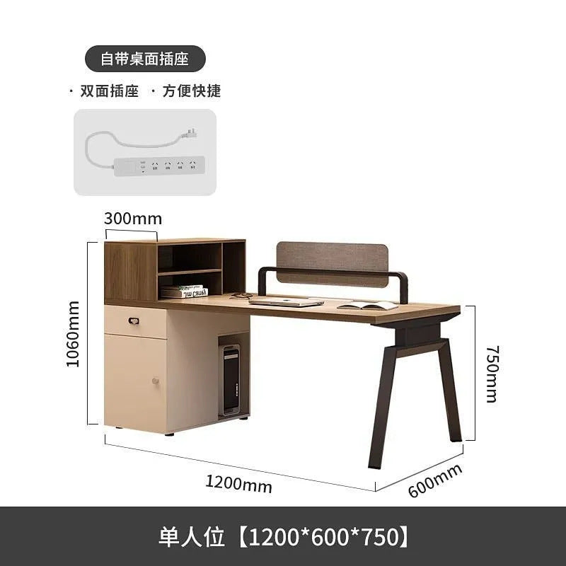 Casual modern 4 four-six 0.3kg slot computer booth screen employee office table and chair combination