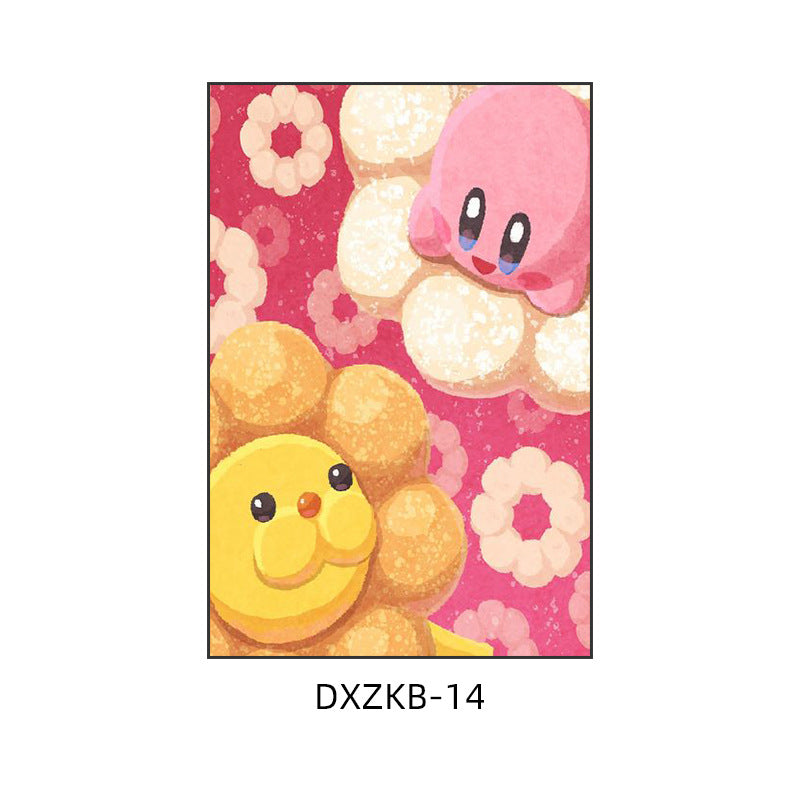 Star Kirby decorative painting pink girl bedroom children's room hanging painting cartoon animation cute princess bedside mural