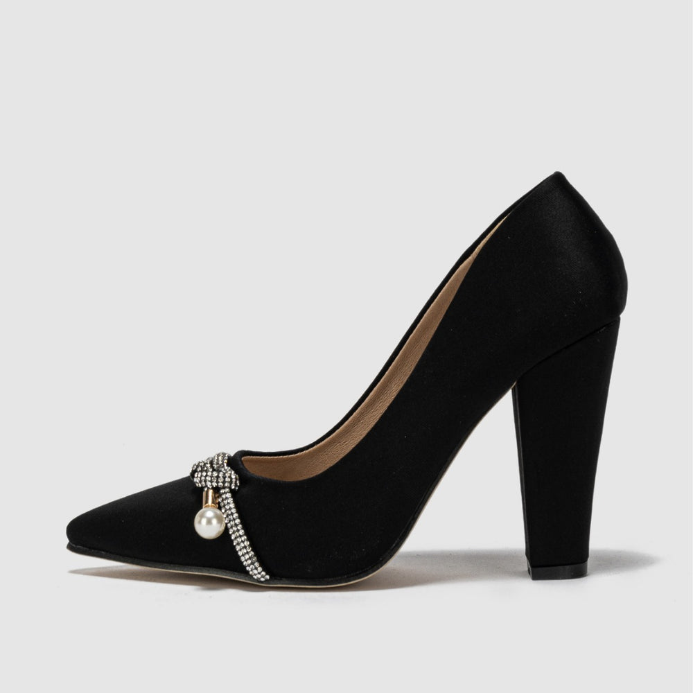 chunky heel rhinestone strappy black trendy european and american bestselling new high heel pumps