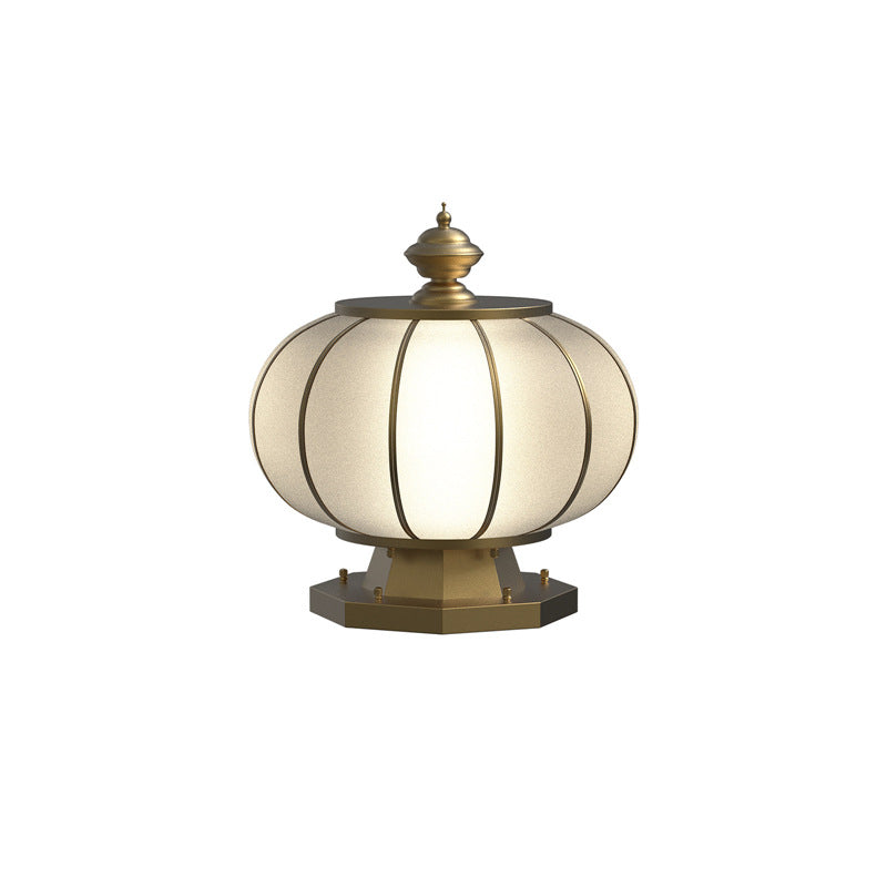 Outdoor waterproof solar post cap lights - all-copper round ball courtyard gate pillar lights for villas and gates