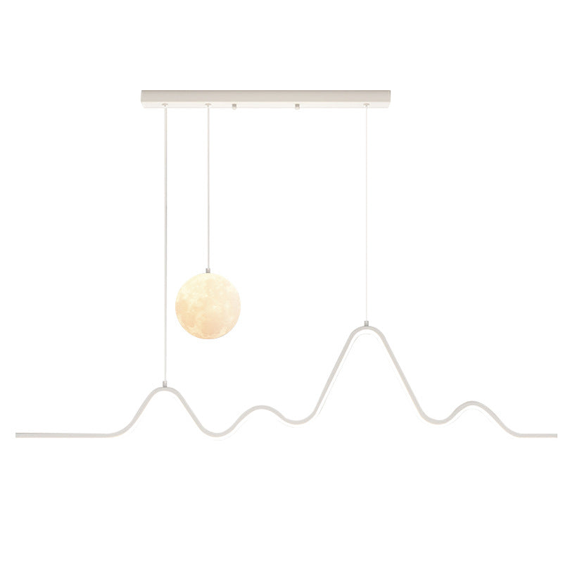 Eye protection restaurant chandelier dining room dining table bar lighting modern simple moon lamp Nordic minimalist restaurant lamp customization