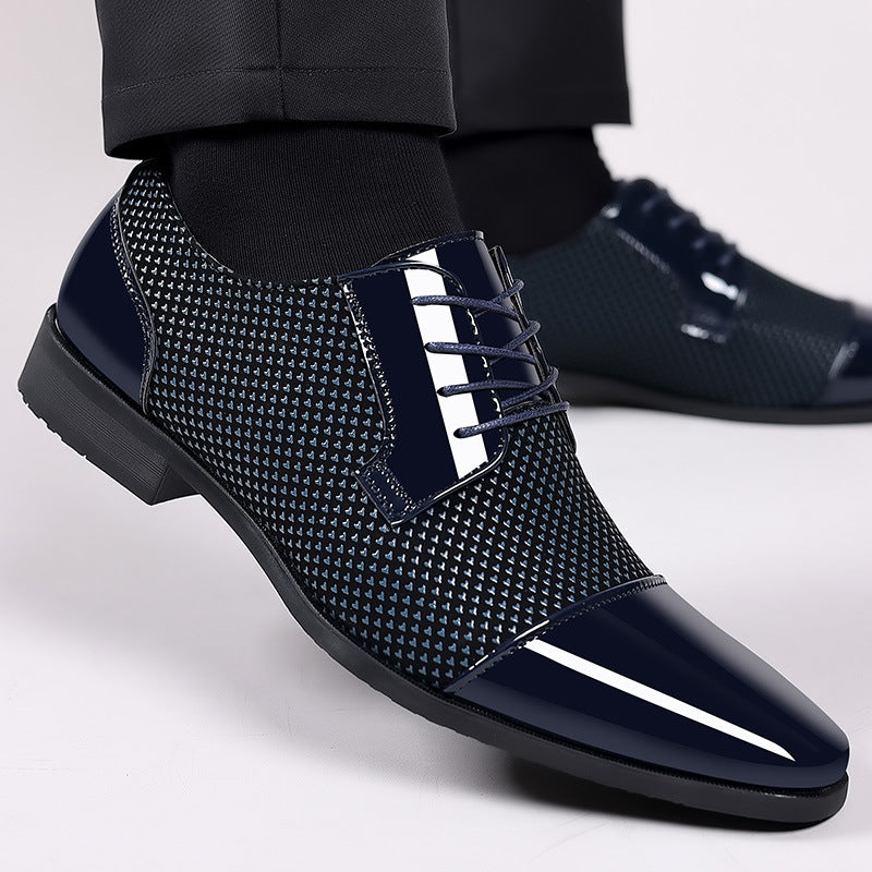 Men's leather dress shoes - new business casual style, breathable, pointed toe, perfect for spring/autumn, british & korean style, groom's wedding shoes