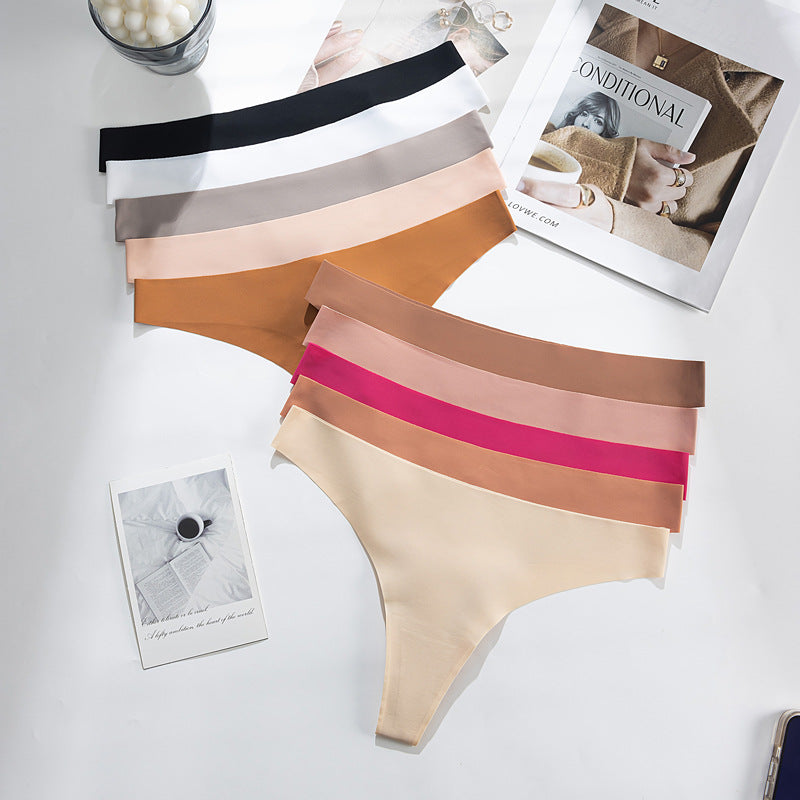 wholesale seamless ice silk low-rise women's bikini underwear, breathable, quick-drying, invisible sports yoga panties
