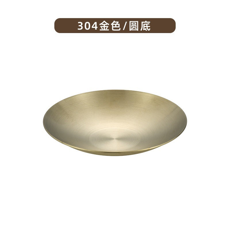 304 stainless steel korean style seasoning dish round side dish kimchi plate hot pot sauce dish soy sauce dipping dish tableware