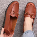 Live broadcast dropshipping soft leather soft bottom ladieswear shoes flatsabrasion resistantwaterproofbows work shoes micro business group purchase