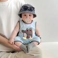 Baby cartoon cute infant romper summer outfit sleeveless lightweight unisex baby bodysuit for outdoor wear