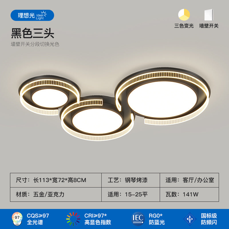 Italian minimalist living room main light modern minimalist high-end hall full spectrum bedroom ceiling light Zhongshan lighting atmosphere