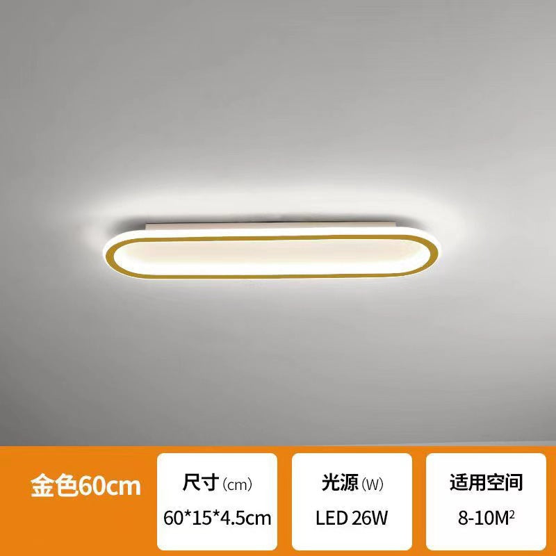 Led linear corridor aisle light - modern minimalist nordic style - ceiling mounted for stairways, balconies, entryways, and closets