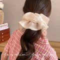 Summer sweet and gentle light blue oversized four-layer ruffle trim scrunchie - 2025 new hair accessory