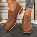 export plus size autumn new pointed-toe low-cut pumps brown chunky heel ankle boots  mid-heel leather upper