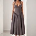 summer new women's clothing:  cross-border fashion - european & american style, sexy & sweet halter neck maxi dress