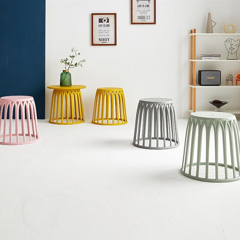Scandinavian round living room side table hollow set stool plastic for home small table spare stool casualpopular small stackable