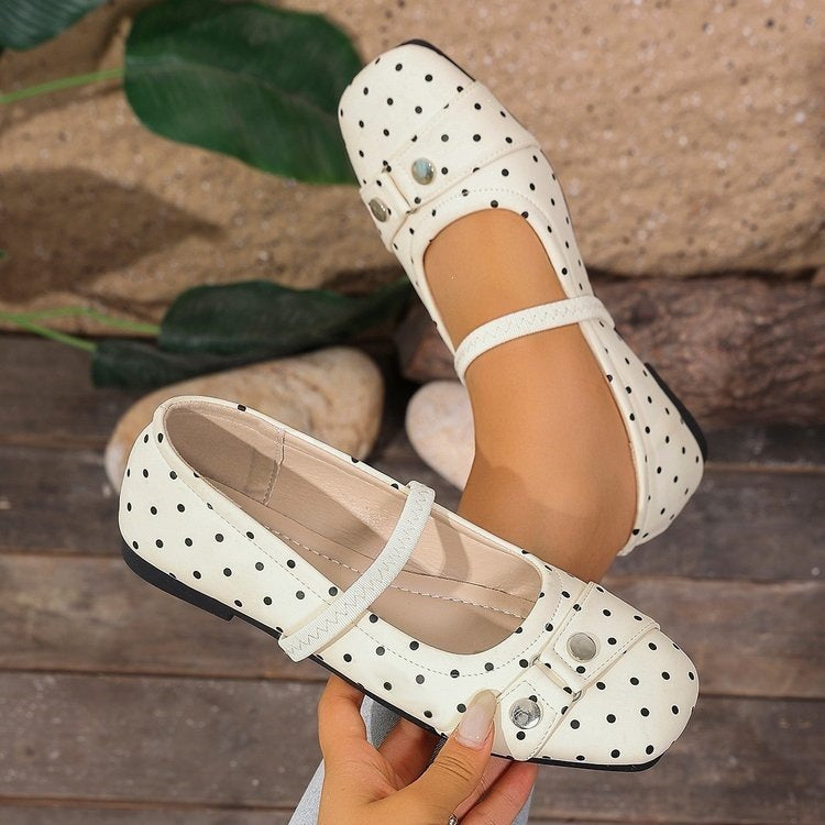 Exportplus size polka dot ballet style mary jane flats women's new arrivalautumoutwear evening shallow mouth women's flats