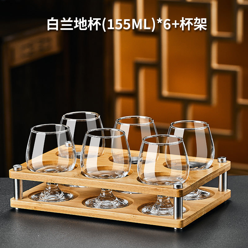 Creative european-style red wine glasses, 6-piece set, crystal glass brandy glasses, liquor glasses, whiskey glasses set for home use