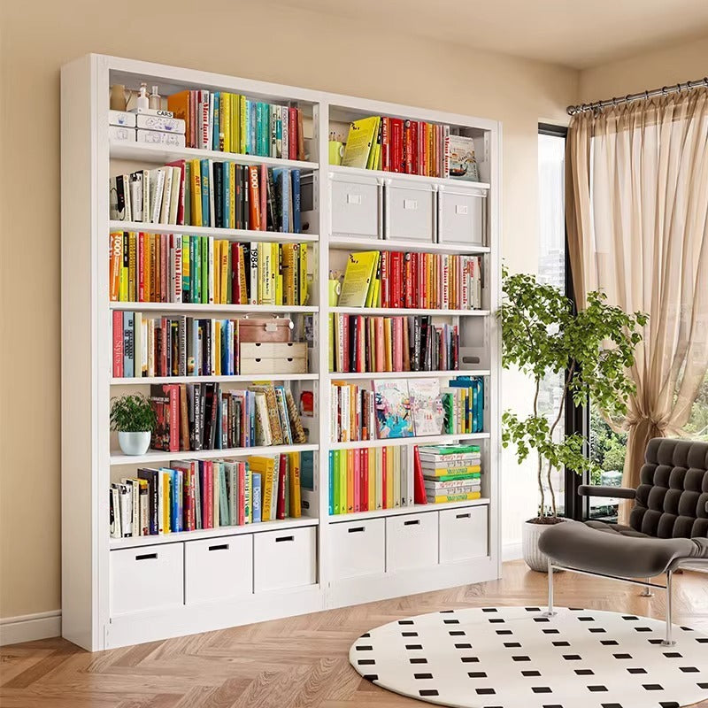 Home library steel bookshelf floor-standing storage rack children's bookcase picture book rack living room casual iron storage rack