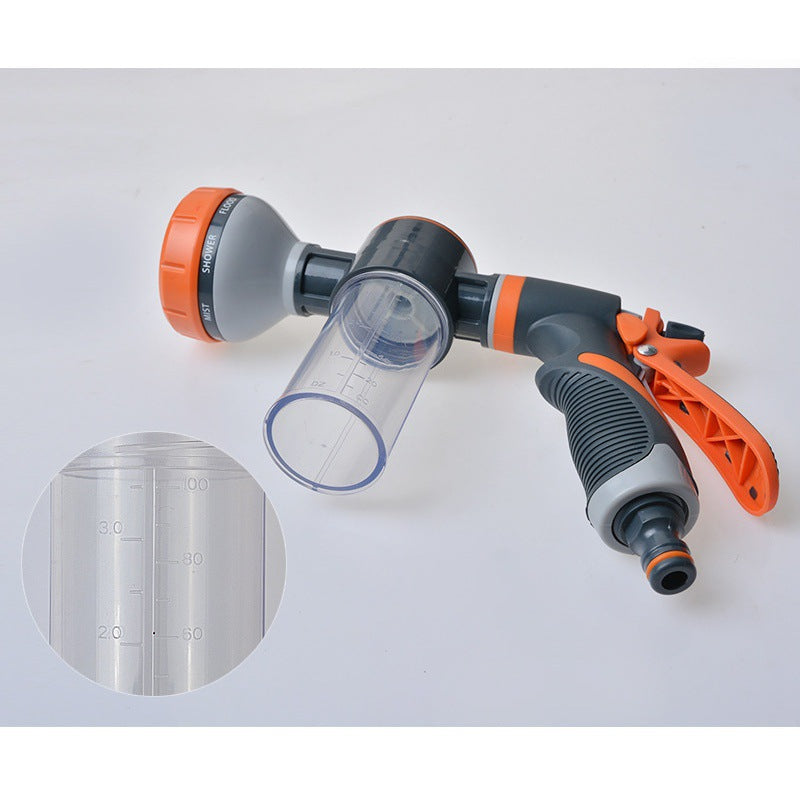 8 Functions Glue-coated foam water gun Garden car wash water gun Gardening watering nozzle Pet shower