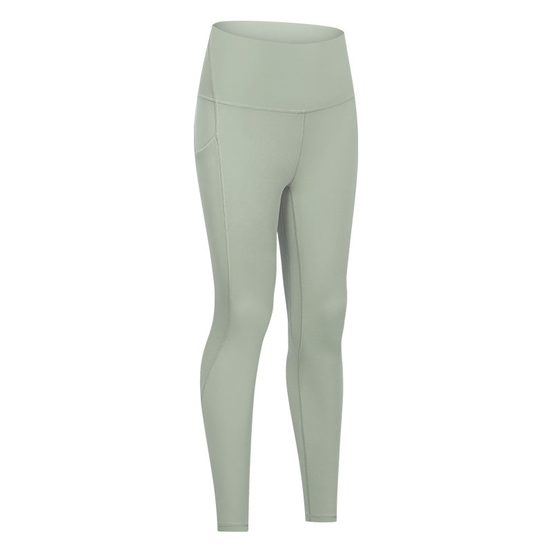 Dianqian new arrival soft and comfortable yoga pants with side flap pocket pants to lift the buttocks slimming look running sports fitness pants for women dl126