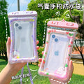 Airbag phone waterproof case - touchscreen compatible for swimming, floating, water parks, water fights, diving - waterproof phone pouch