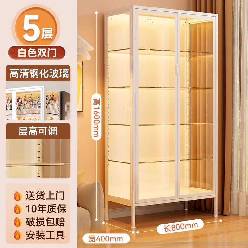 Glass display cabinet, hand cabinet, steel dustproof transparent model storage cabinet, pain cabinet, toy storage cabinet, display bookcase