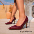 Huizhou women's high heels wine red stiletto slip-on high heels fashion party pointed toe casual high heels