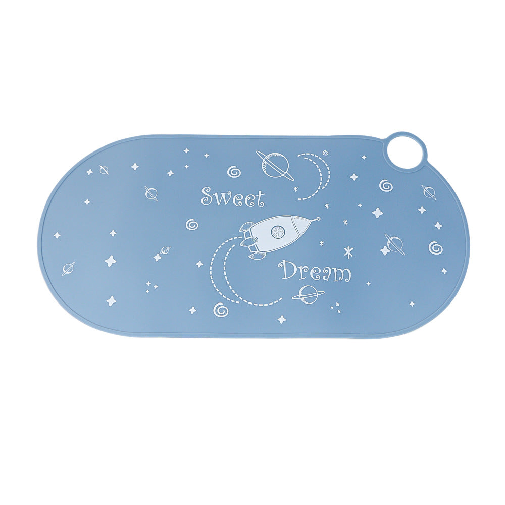 Kidsnon-slip silicone insulation placemat dining table oven mittswaterproof oil-proof casual coaster round kindergarten dinner plate mat