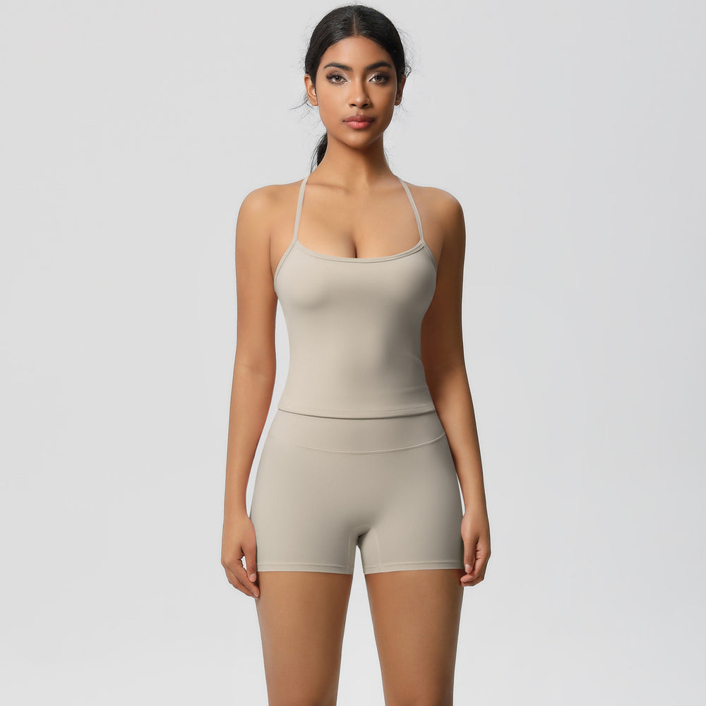 new arrivalpure color suspender beautiful back sports bra suithigh waist hip lifting running fitness yoga suit for women