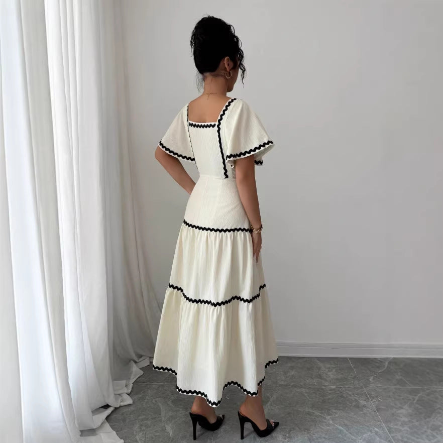 Women's summer spaghetti strap dress  - vacation style, backless, a-line maxi casual sundress