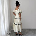 Women's summer spaghetti strap dress  - vacation style, backless, a-line maxi casual sundress