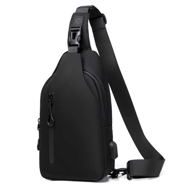 New trend taste shoulder messenger bag Korean version fashion sports men's bag can be printed logo anti-splashing and wear-resistant breast bag