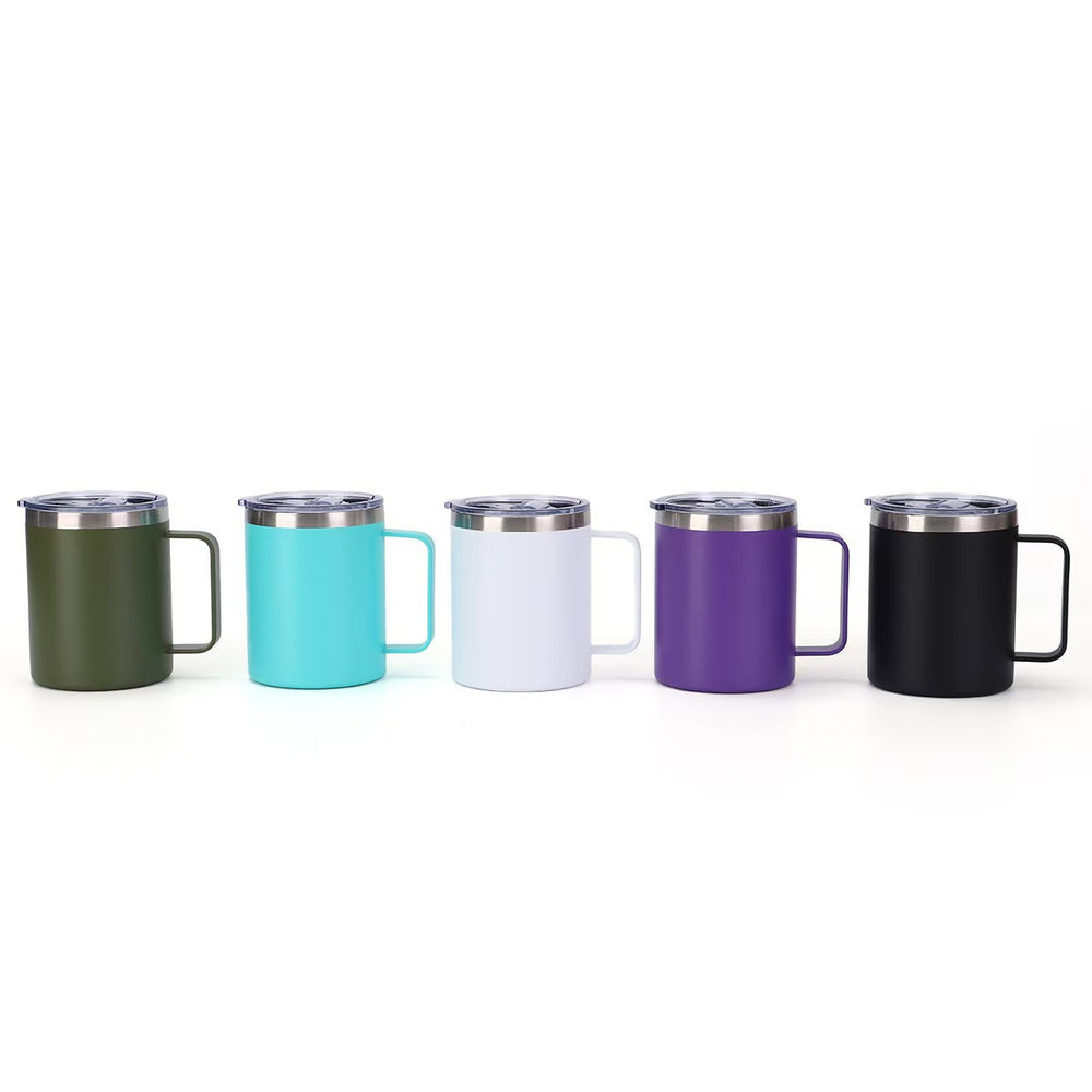 Amazon 304 stainless steel mug 12oz minimalist portable insulated tumbler with handle for home and office - wholesale