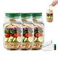 Ounce salad mason jar leak-proof lid microwave dishwasher freezer safe portable lunch box with sauce container