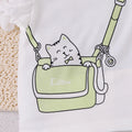 Children's clothing  fashion children's clothing kitten pattern white t-shirt + green shorts for women