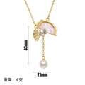 Fashionstylish micro-embedded fan pearl necklace for women casualaccessible luxuryeasiest for matchpopular popular niche clavicle chain jewelry