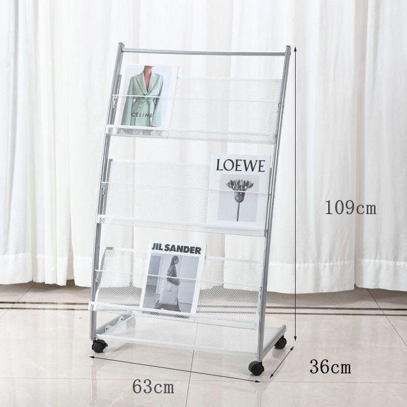 Floor magazine rack, newspaper rack, book rack, display rack, promotional material rack, single page rack, storage rack