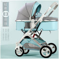 【luxury edition】teal green + carbon steel tube rubber wheels + one-hand fold
