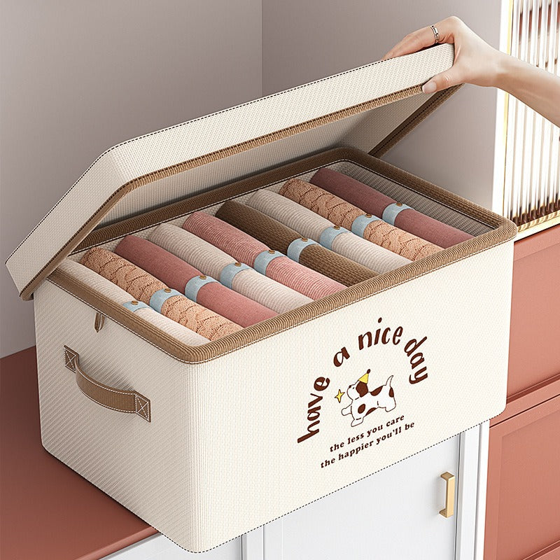 Star dog cloth heaven and earth cover art storage box household clothes clothing storage box large capacity folding wardrobe storage box
