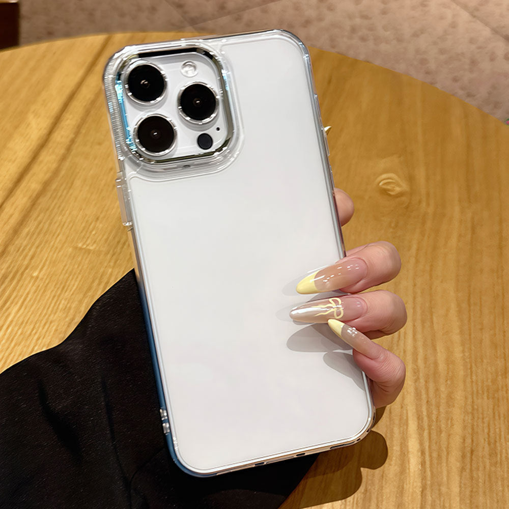 Luxury solid color transparent shockproof phone case for iphone 16/15 pro, apple 17 max, and iphone 13