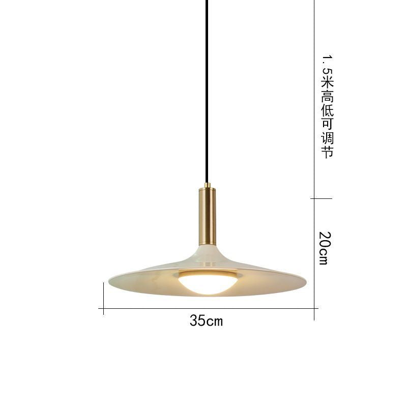 Walnut restaurant light American retro bedroom bedside light simple creative flying saucer homestay bar light Nordic chandelier