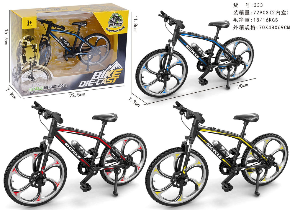 Export-specific 1:8 scale alloy bicycle model - mini foldable alloy mountain bike toy ornament