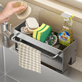 Kitchen drain rack, sink, dish soap, sponge, cloth, storage rack, drain artifact, steel wire ball, sink storage rack