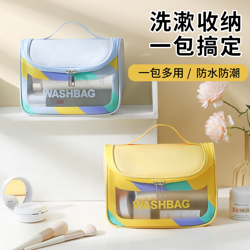 pvc  colorful dopamine portable cosmetic bag gift storage high value large capacity waterproof toilet bag