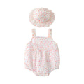 Newborn baby summer outfit: floral print romper, lightweight princess style tank top for infants and toddlers