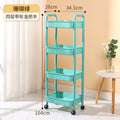 Kitchen storage rack organizer with wheels - multi-tier rolling cart for home use - mobile storage shelf