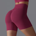 Fashion cross-border seamless pure color yoga shorts tight running fitness yoga clothes high waist butt lift peach sports pants