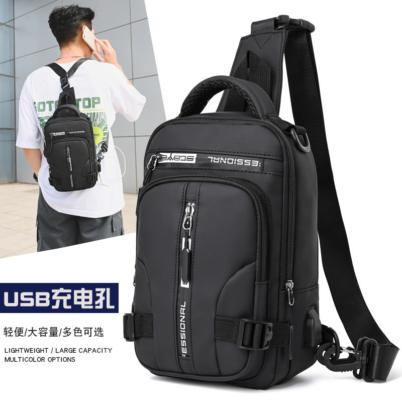 New messenger bag men's multi-compartment large-capacity shoulder bag travel business simple breast bag casual fashion backpack
