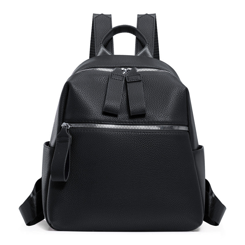 Cross-border backpack backpack women's 2024 new large-capacity travel backpack premium sense PU soft leather commuter leisure bag