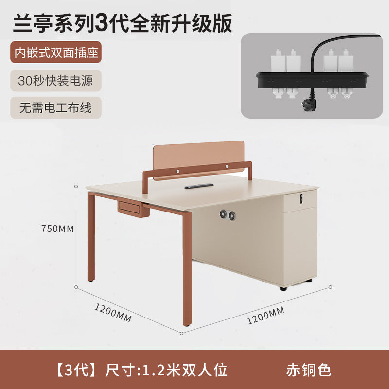 Modern minimalist desk and chair set - available in 2, 4, or 6 seater configurations - office furniture for employees and workstations