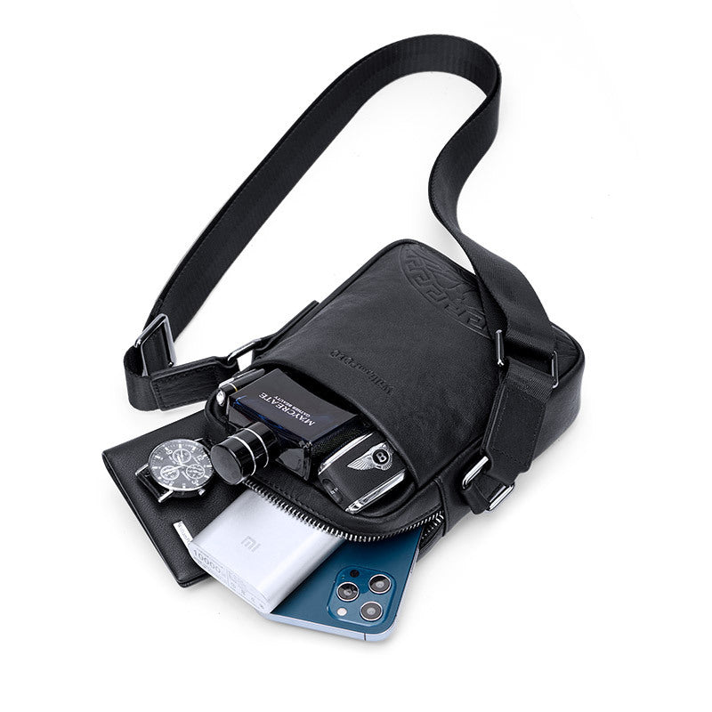 Emperor Paul Shoulder Bag Men's Leather Men's Bag Business Casual Breast Bag Men's Crossbody Bag Small Square Bag Vertical Bag
